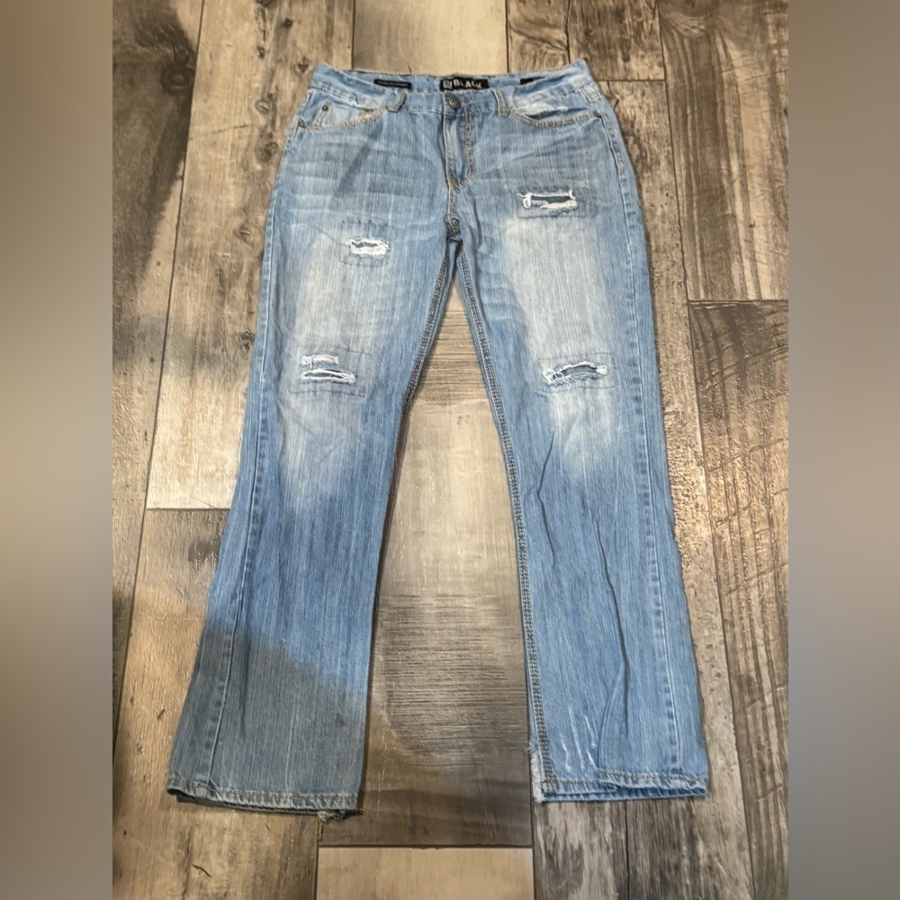 CJ Black Premium Distressed Low Rise Slim Straight Blue Jeans Men's Size 32x32